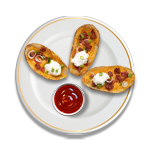 Potato Skins With Cheese & Bacon 